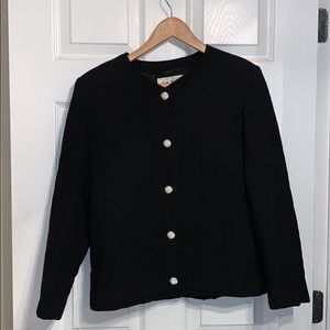 Vintage Jaeger Black Wool Jacket Size 14
